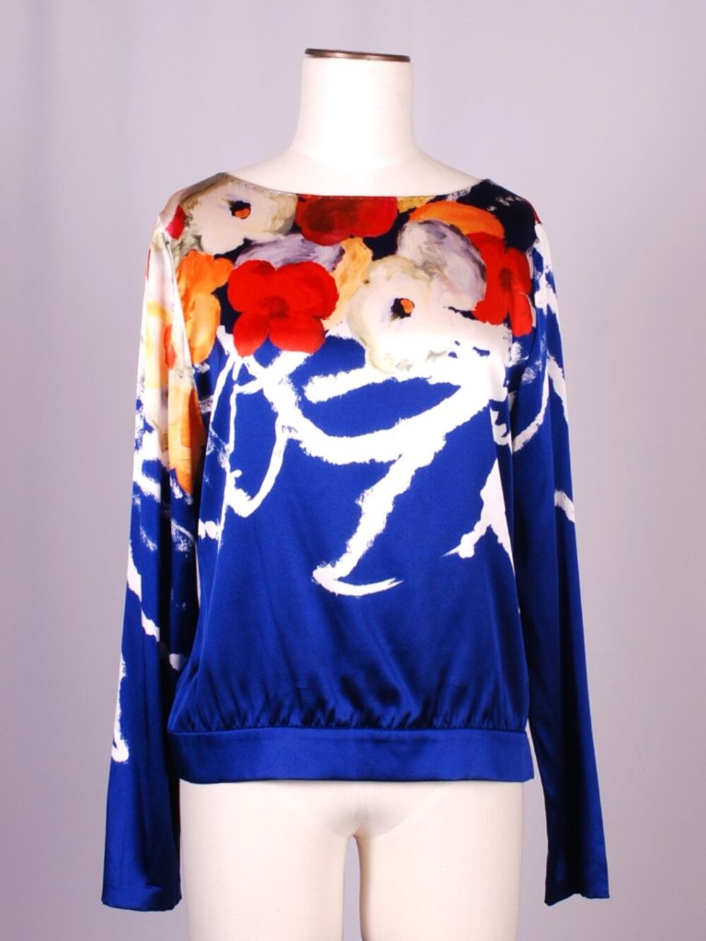 EUC Elie Tahari Silk Floral Print Blouse, Sz - Sm